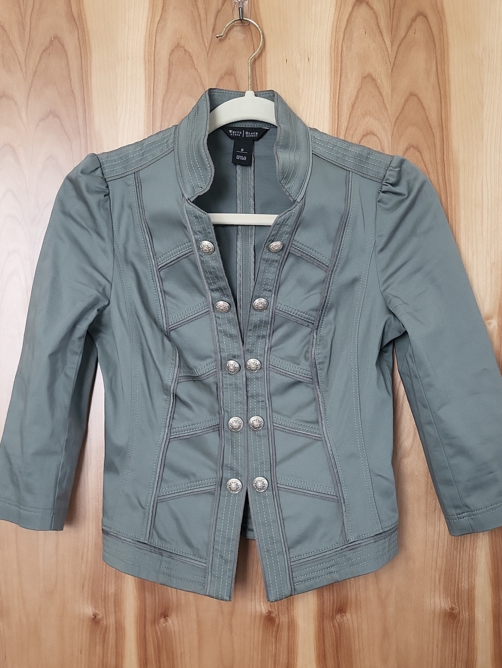 White House Black Market Sage Green Military-Style Blazer